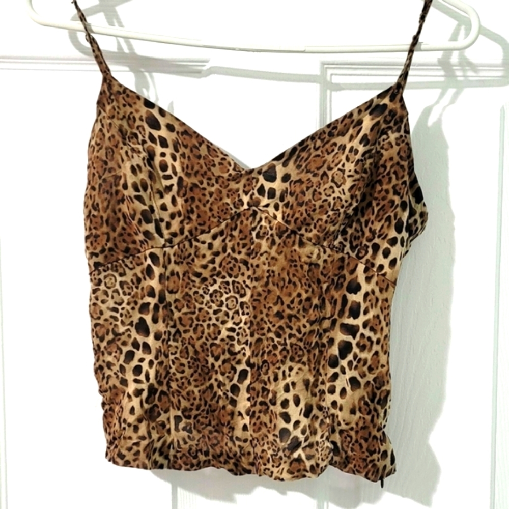 Isabel De Pedro Women's Strappy Leopard Top Size 10